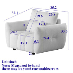 MH35.2'' Teddy Fabric Sofa, Modern Lounge Chair for Apartment, Office, Living Room and Bedroom black