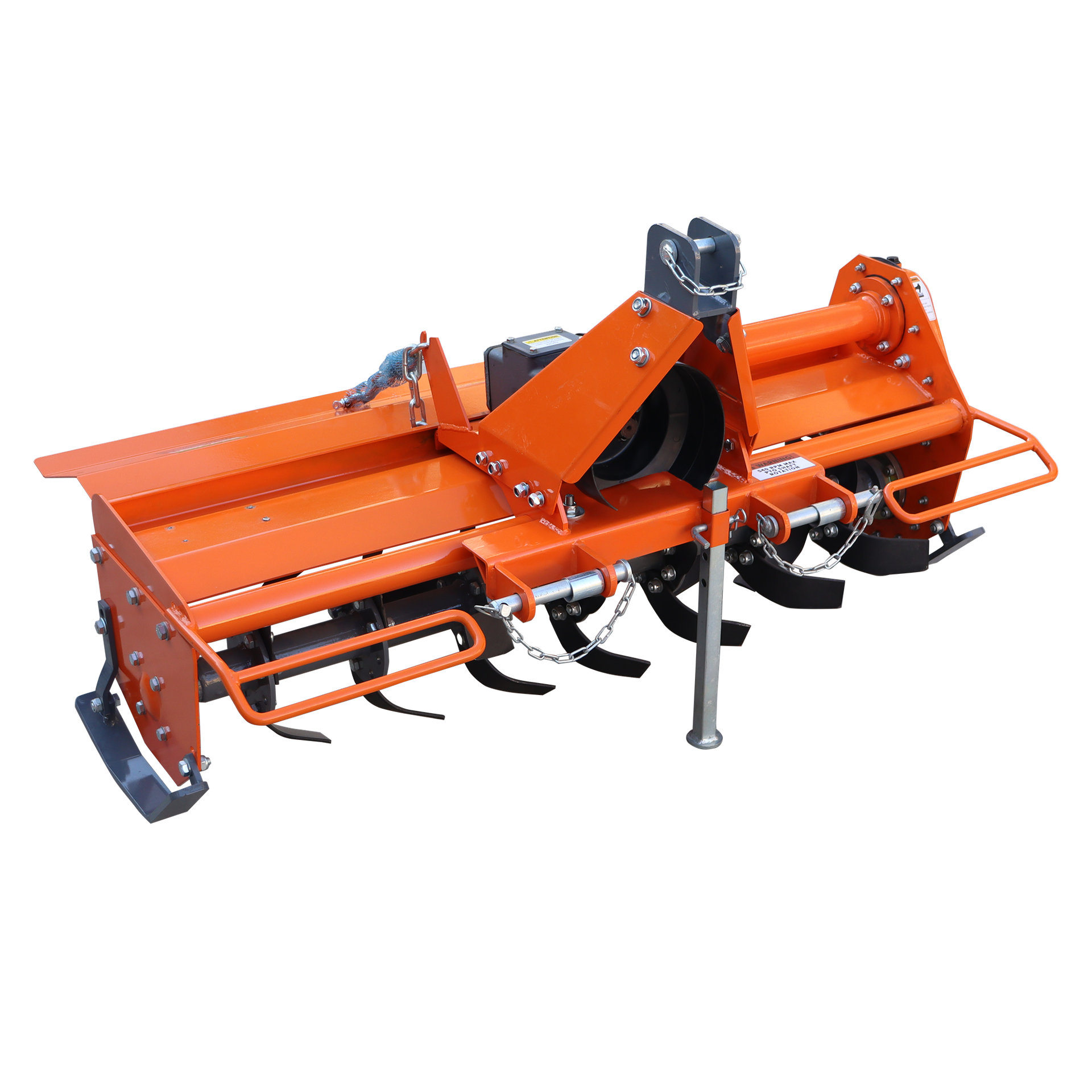 Attachments 3 Point 49" Rotary Tiller Attachment Fits Cat 1 Tractors,, Single Speed PTO Driven Cultivator with a 540 RPM Gearbox, Replaceable L-Shaped Tines Work 5" Deep