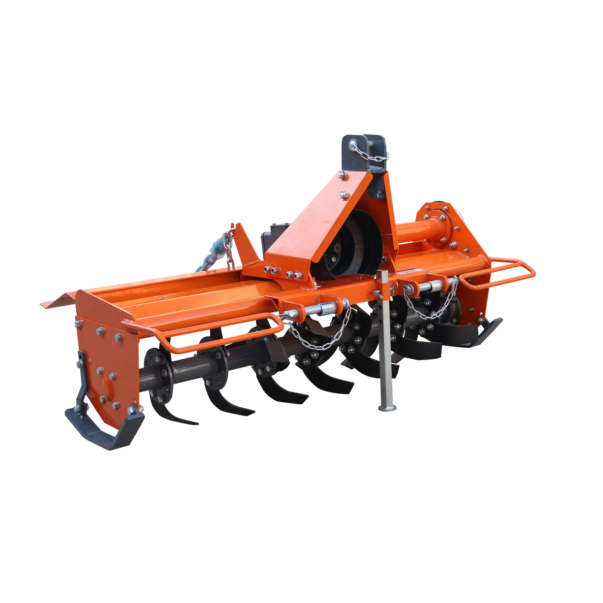 Attachments 3 Point 49" Rotary Tiller Attachment Fits Cat 1 Tractors,, Single Speed PTO Driven Cultivator with a 540 RPM Gearbox, Replaceable L-Shaped Tines Work 5" Deep