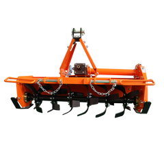 Attachments 3 Point 49" Rotary Tiller Attachment Fits Cat 1 Tractors,, Single Speed PTO Driven Cultivator with a 540 RPM Gearbox, Replaceable L-Shaped Tines Work 5" Deep