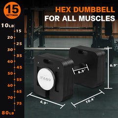 Square Dumbbell 9 in 1 Free Adjustable Dumbbells Set Two 80LBS square Dumbbells 9 in 1 Free Weights for Multi weight Options Quick-Lock Adjustable Dumbbell set