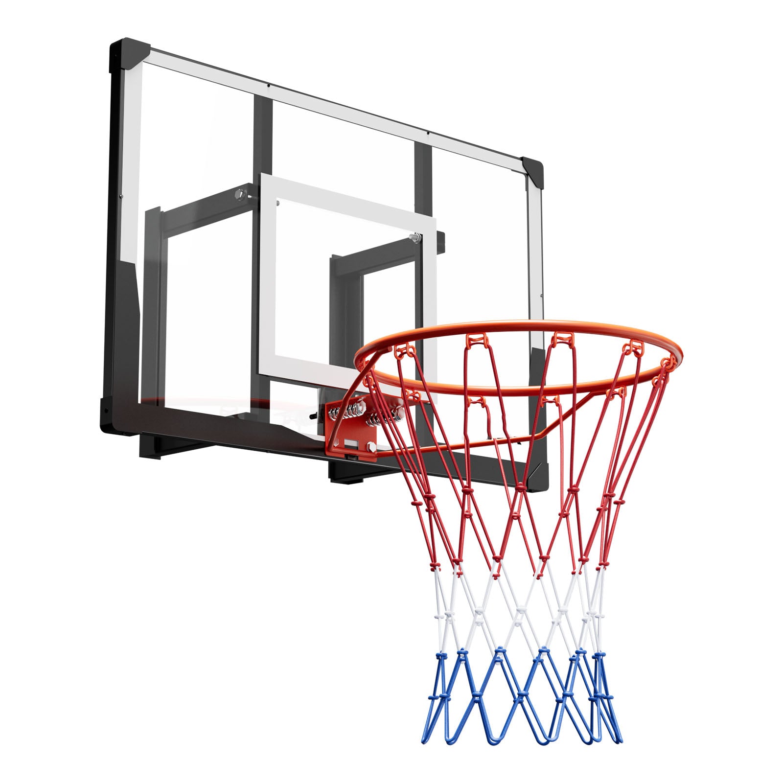 Wall Mount Basketball Hoop, 44-inch PC Backboard Mounted Basketball Hoop Outdoor with Solid Steel, 0.08 inch Thickened Backboard, Thickened Woven Nylon Basketballs Net, Indoor & Outdoor Use