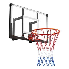 Wall Mount Basketball Hoop, 44-inch PC Backboard Mounted Basketball Hoop Outdoor with Solid Steel, 0.08 inch Thickened Backboard, Thickened Woven Nylon Basketballs Net, Indoor & Outdoor Use