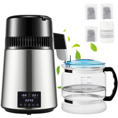 4L Water Distiller 1.5L/H Distilled Water Maker Timing Dual-Temp Silver