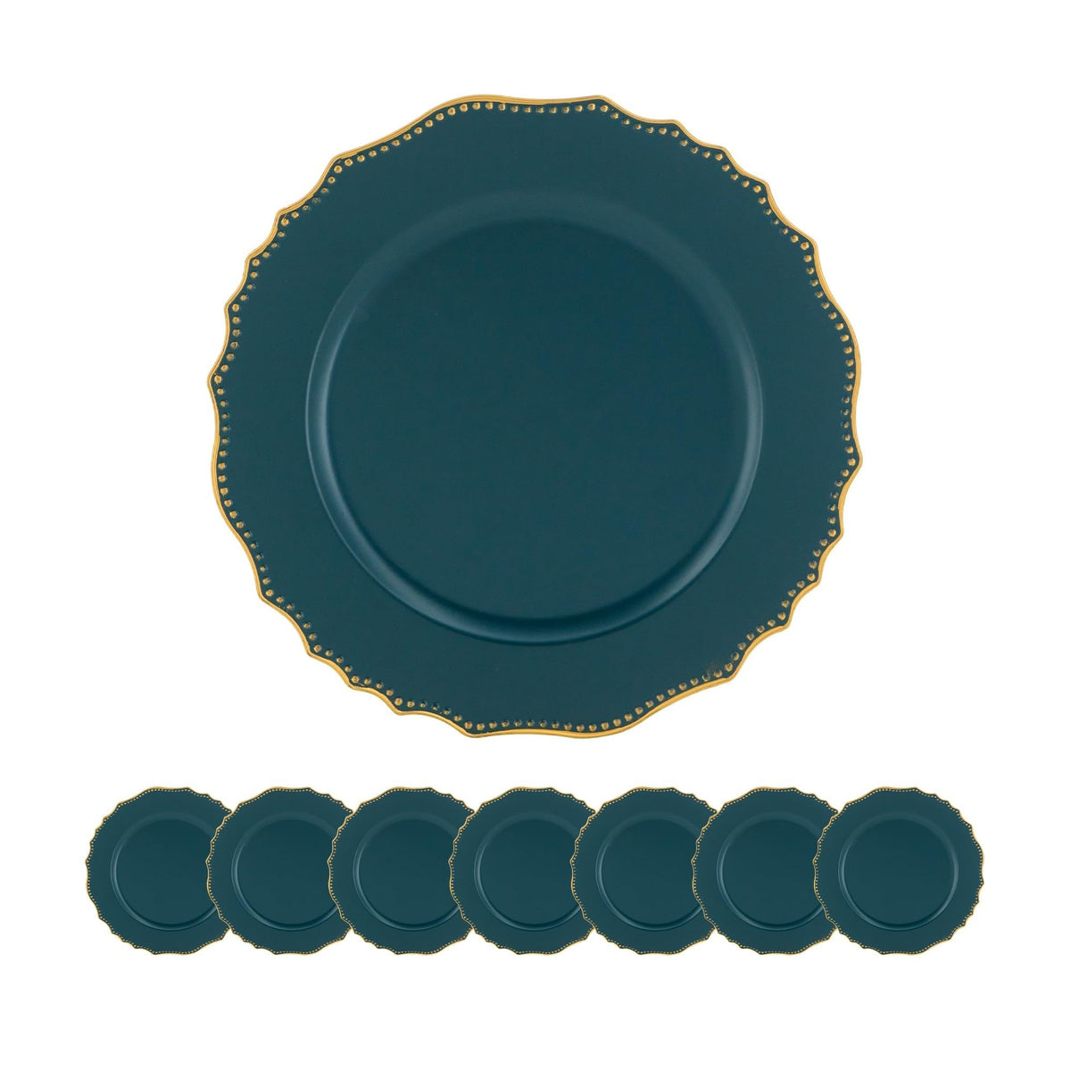 8 Pack Plastic Charger Plate, D13"