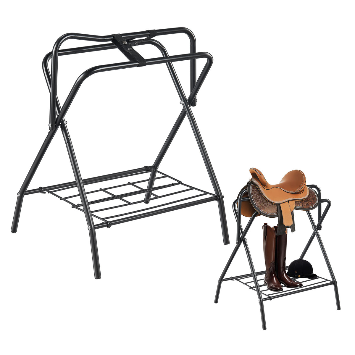 Folding Saddle Rack Portable Freestanding Horse Saddle Stand 132 LBS