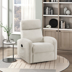 Contemporary Power Lift Chair Recliner 1pc Beige Plush Corduroy Upholstery Comfort Side Pocket Plywood Living Room Furniture
