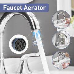 Bathroom Stainless Steel Faucets for Sink 3 Hole Chrome 8 inch Widespread Bathroom Sink Faucet Double Lever Handle Faucet Bathroom Vanity Faucet Basin Mixer Tap Faucet with Pop-Up Drain