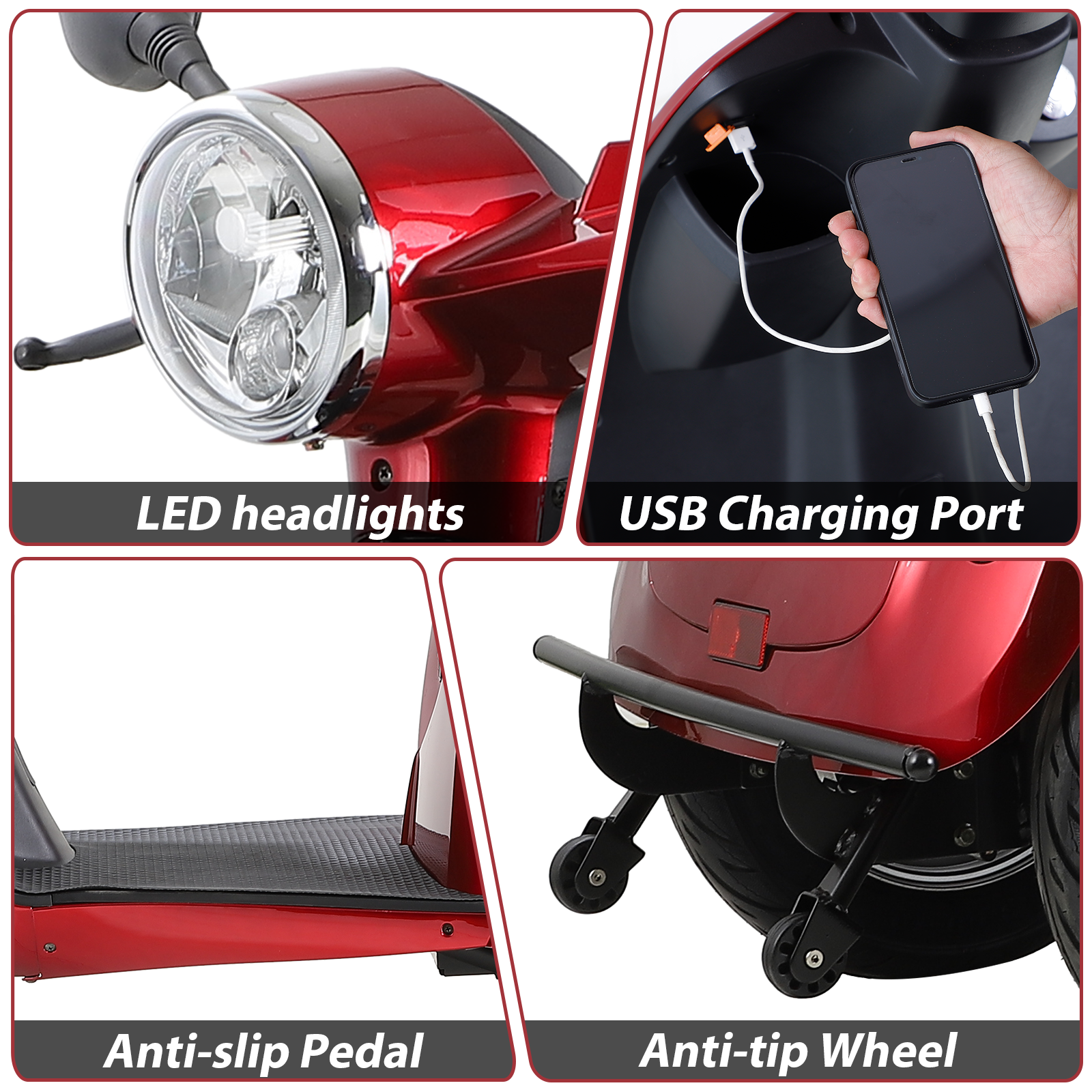Mobility Scooters for Seniors   800W All Terrain Electric Powered Mobility Cart   Heavy Duty Mobility Scooter