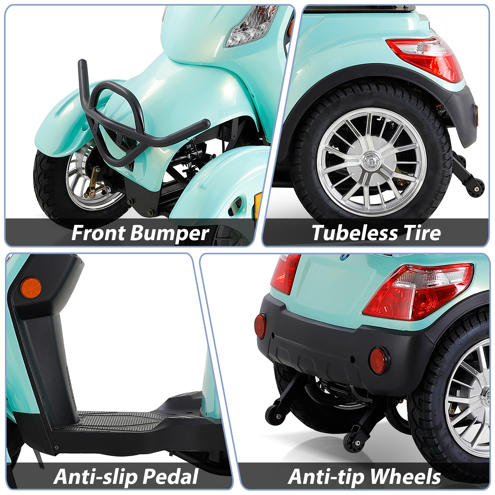 Mobility Scooters for Seniors  500lbs Capacity  800W All Terrain Electric Powered Mobility Cart   Heavy Duty Mobility Scooter