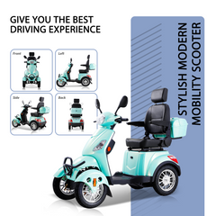 Mobility Scooters for Seniors  500lbs Capacity  800W All Terrain Electric Powered Mobility Cart   Heavy Duty Mobility Scooter