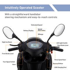 Mobility Scooters for Seniors  500lbs Capacity  800W All Terrain Electric Powered Mobility Cart   Heavy Duty Mobility Scooter