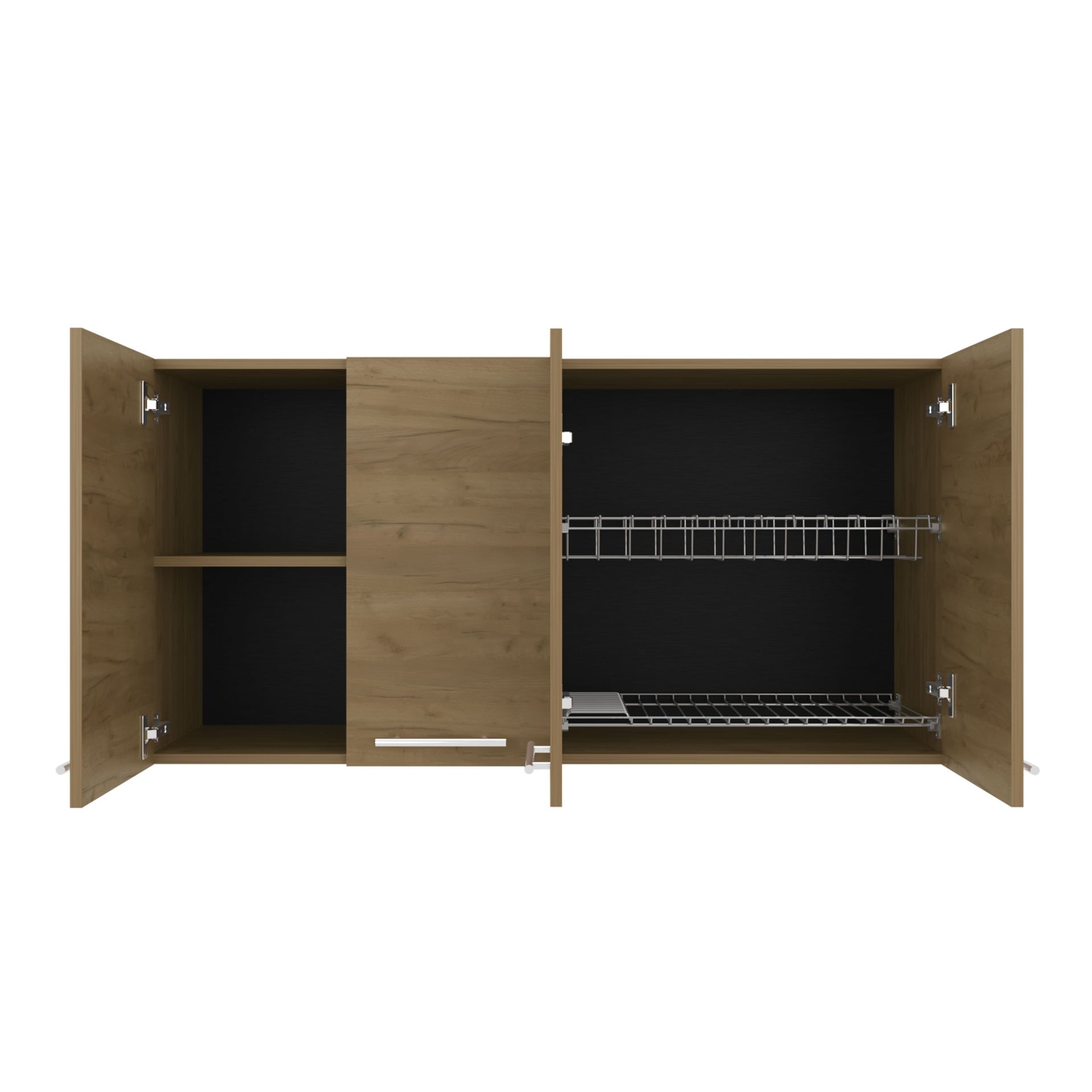 Wall Cabinet 24" H, four Doors, with two internal Shelves and internal plate and glass organizer