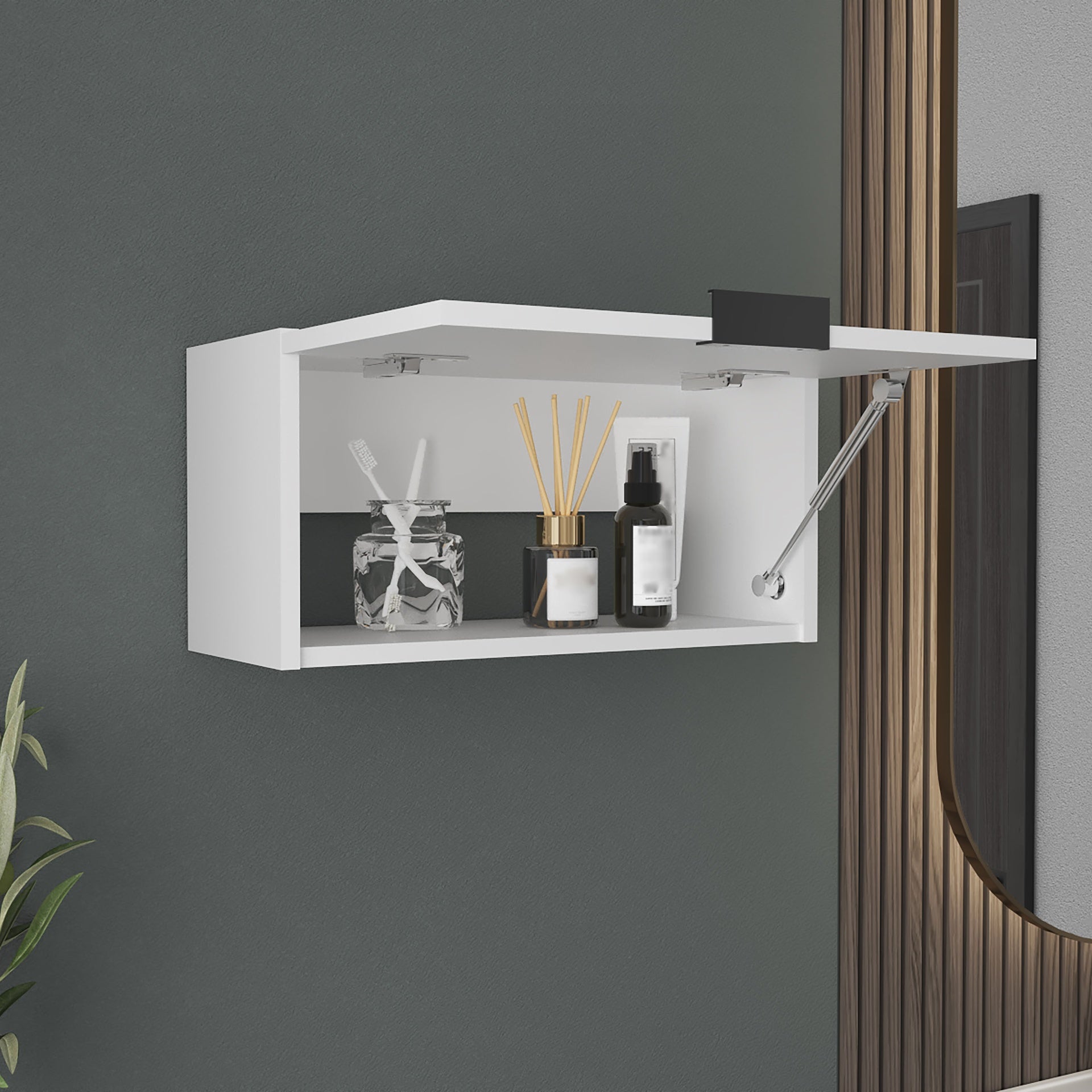 Wall Cabinet, 1 door, 1 Shelf, White