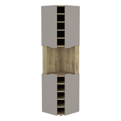 Corner Bar Cabinet Bell, Living Room, Aged Oak / Taupe
