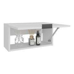 Coolidge Pull-Up Wall Cabinet, Compact Design, Single Shelf, Modern Style, White