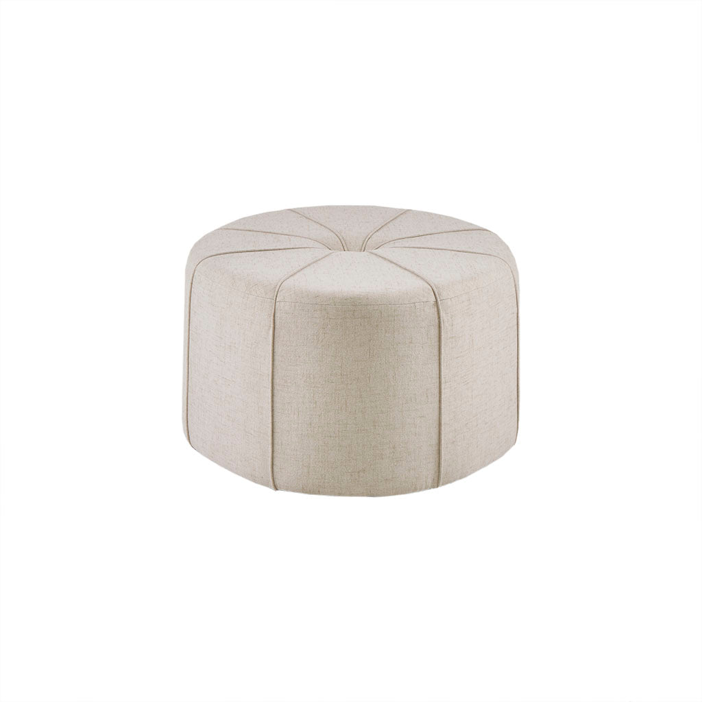 48" Ottoman,Polyester Fabric Large Cocktail Ottoman Modern Style For Living Room, Cream