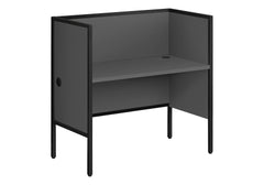Office Cubicle, 48"l, Desk, Work, Commercial Grade, Grey Laminate, Black Metal, Contemporary, Modern