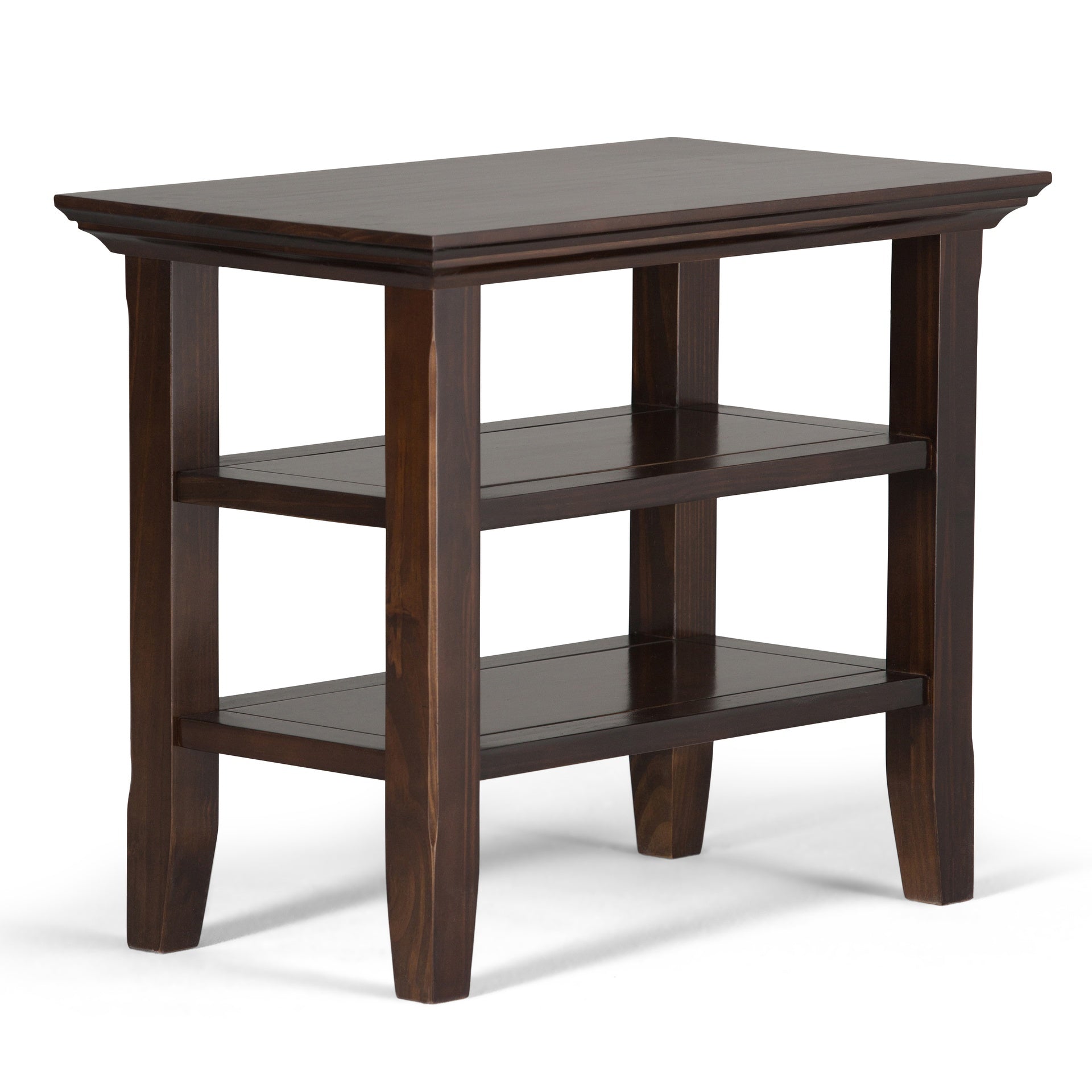 Acadian Solid Wood Narrow Side Table in Brunette Brown