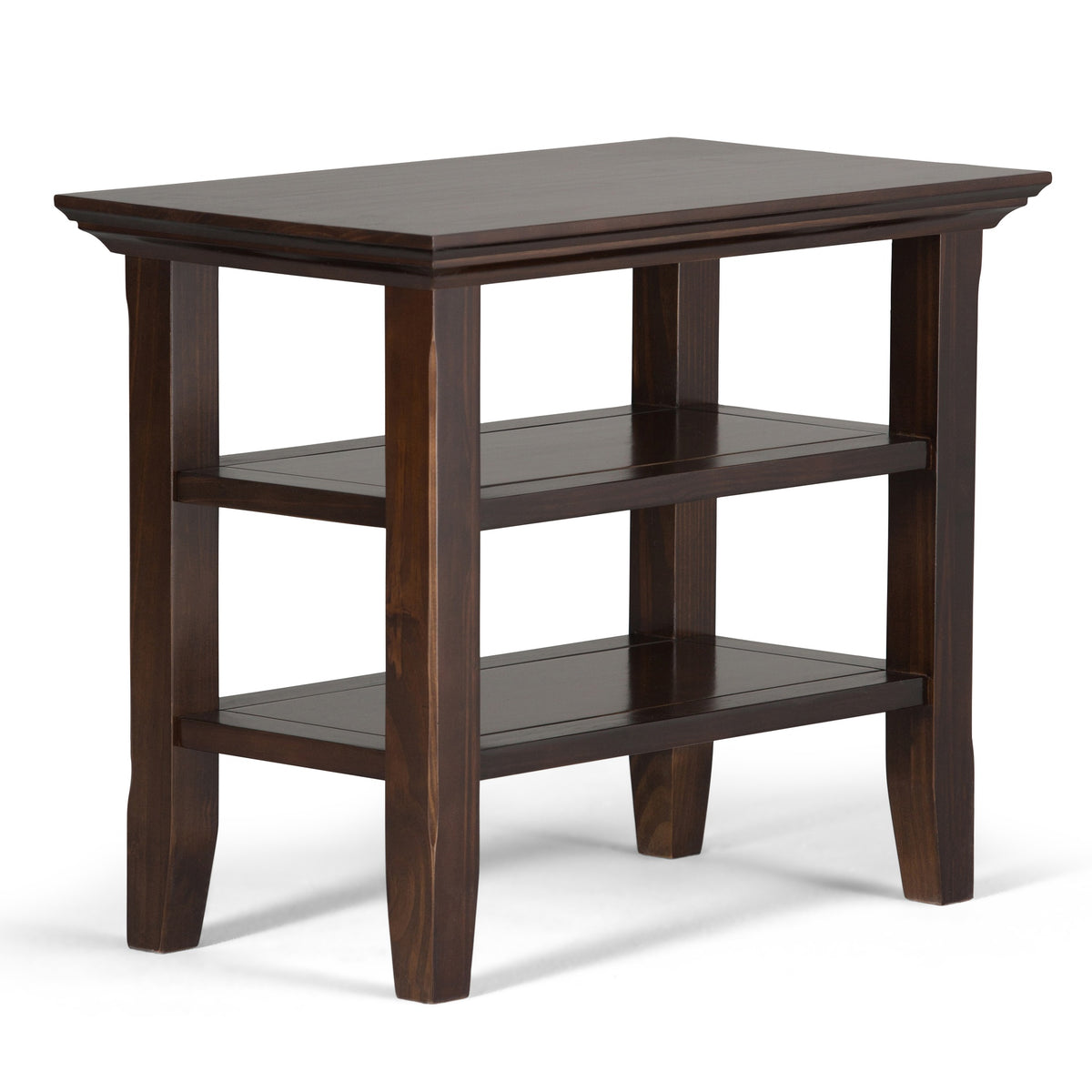Acadian Solid Wood Narrow Side Table in Brunette Brown