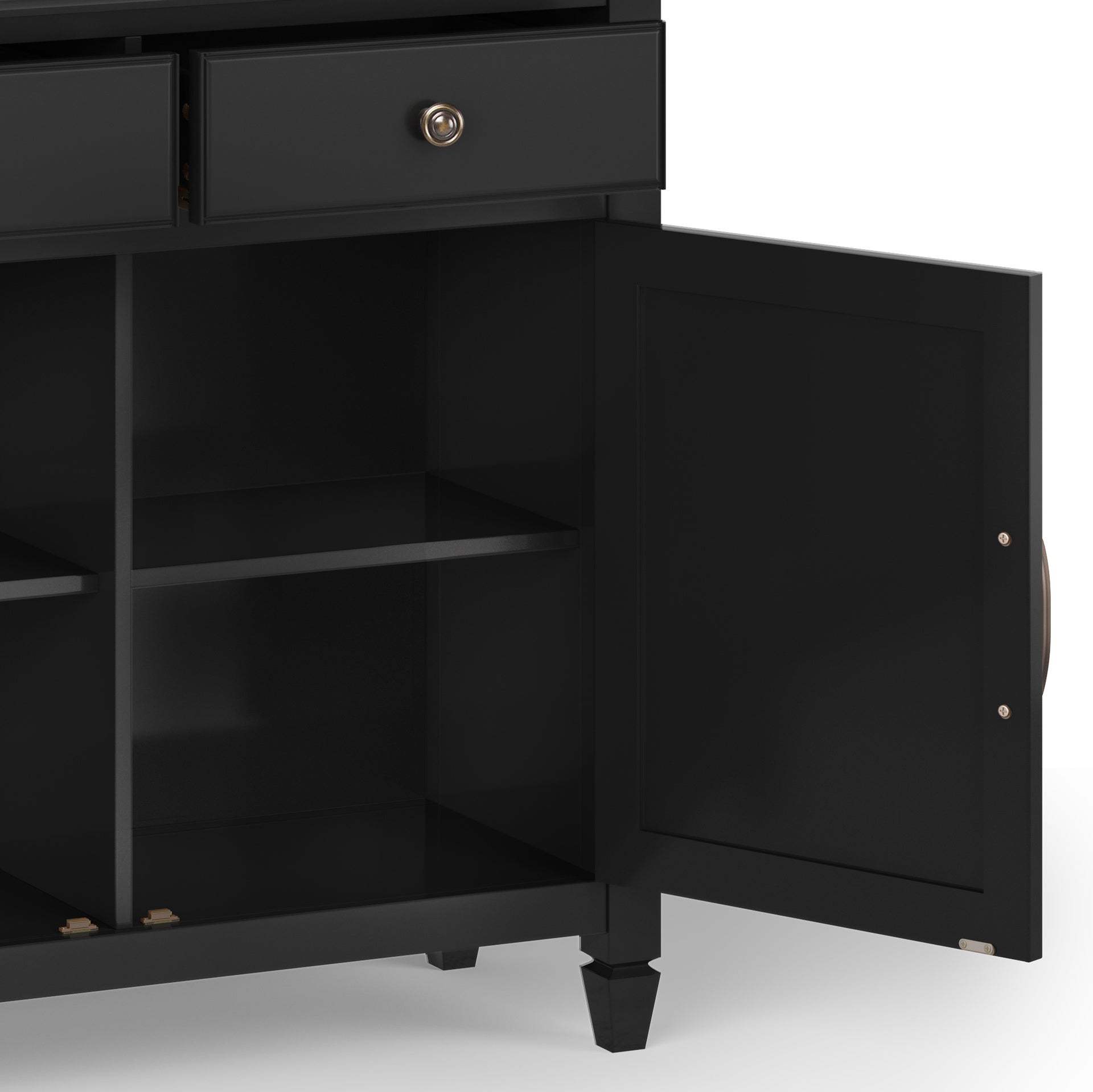 Connaught Solid Wood Entryway Storage Cabinet in Black