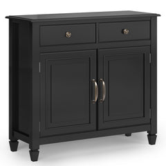 Connaught Solid Wood Entryway Storage Cabinet in Black