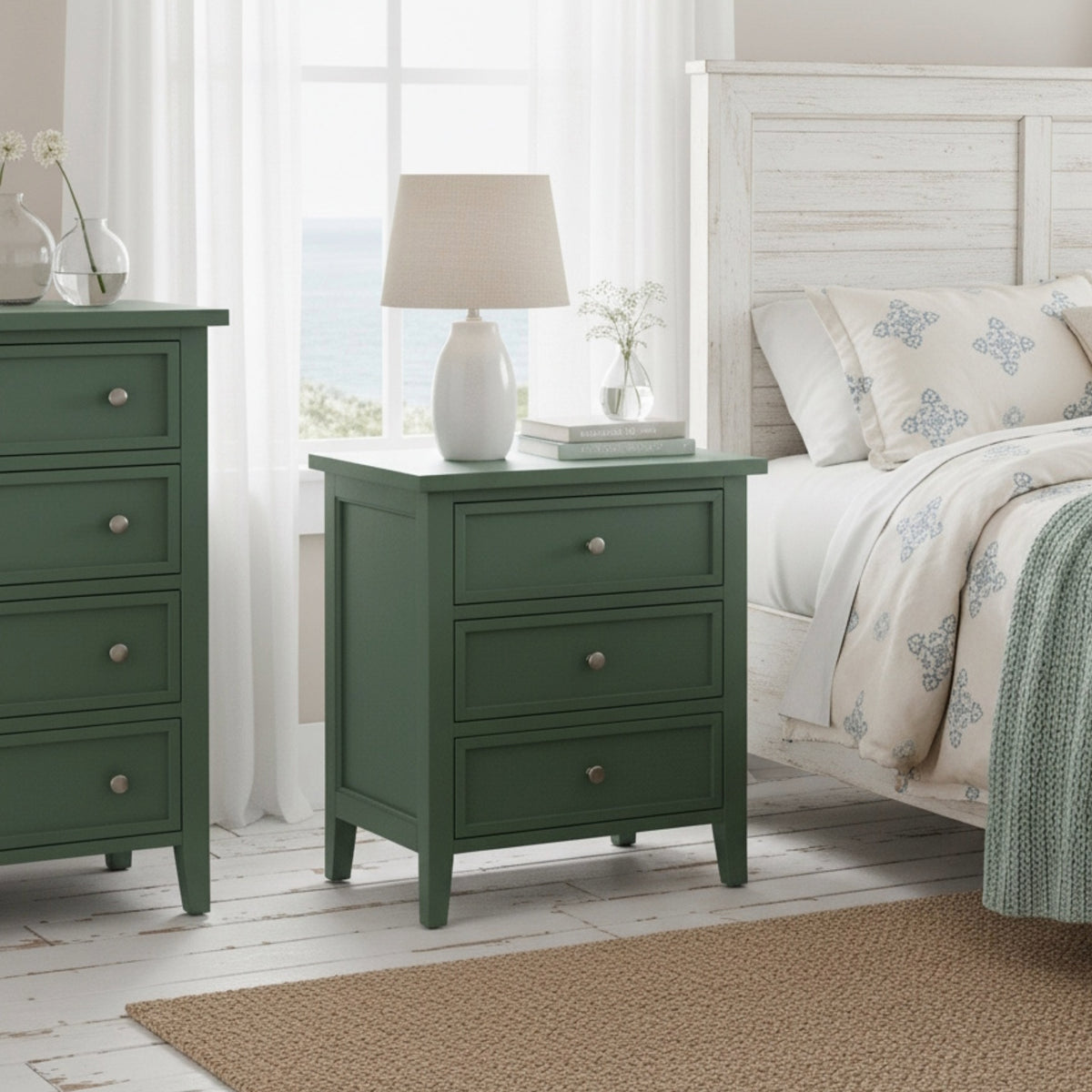 Luca 3-drawer Nightstand - Vintage Green