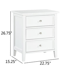 Luca 3-drawer Nightstand - White