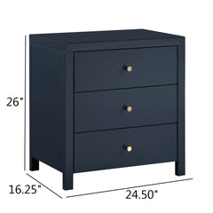 Nevarre 3-drawer Nightstand - Midnight Blue