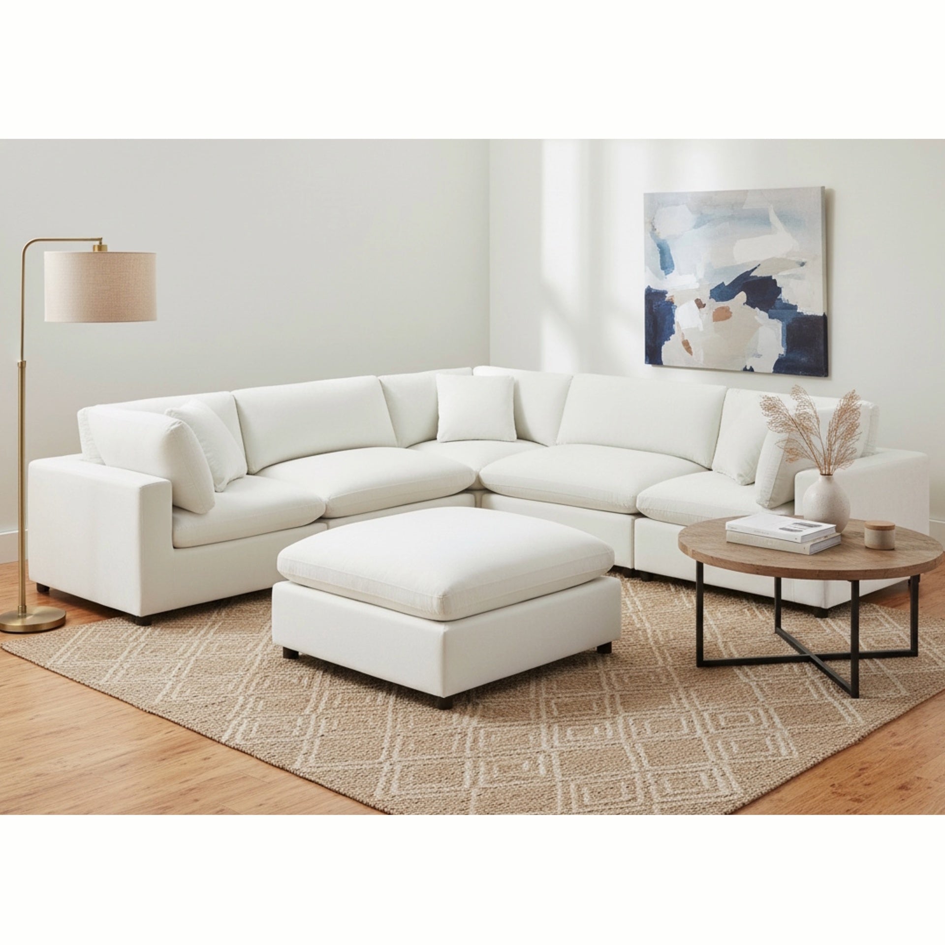 Caylie Modular 6-Piece Sectional - Ivory