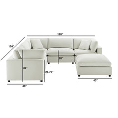 Caylie Modular 6-Piece Sectional - Ivory
