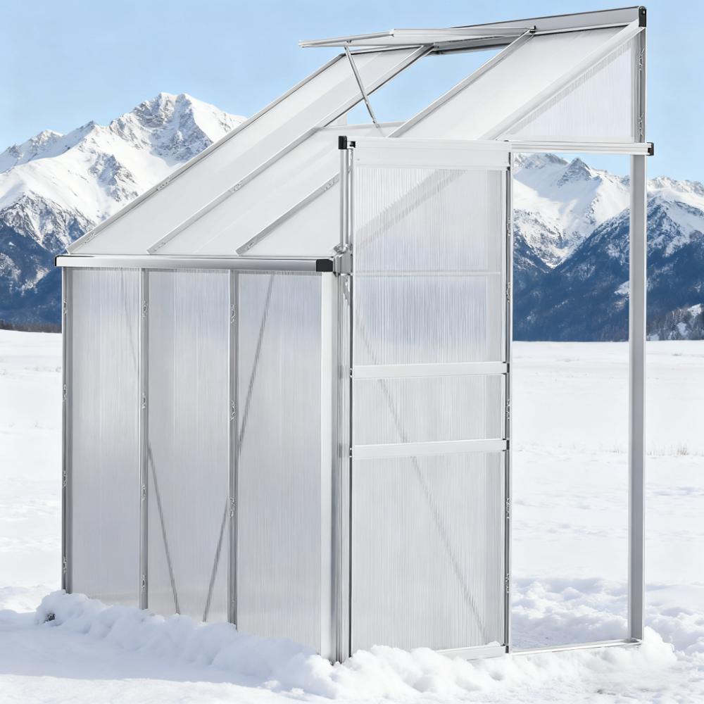 6.3' W x 4.2' D x 7' H greenhouse for Winter,Aluminum