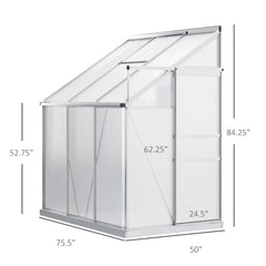 6.3' W x 4.2' D x 7' H greenhouse for Winter,Aluminum