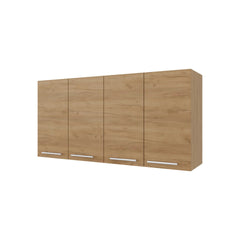 Natural Oak Wall Cabinet Kitchen in Melamine with 4-Door