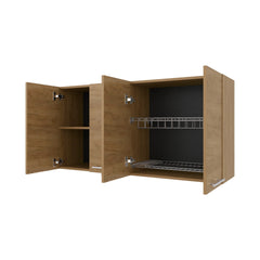Natural Oak Wall Cabinet Kitchen in Melamine with 4-Door