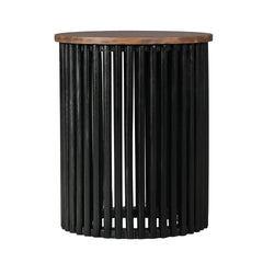 ACACIA SOLID WOOD SIDE TABLE,NATURAL & BLACK COLOR
