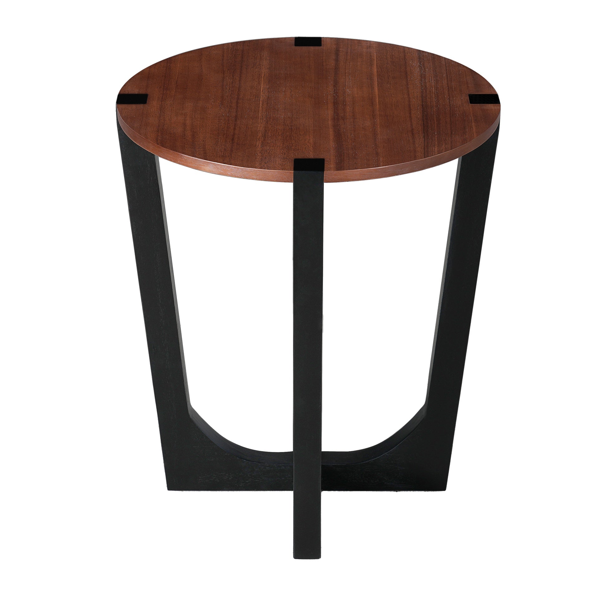 ACACIA SOLID WOOD SIDE TABLE,BROWN & BLACK COLOR