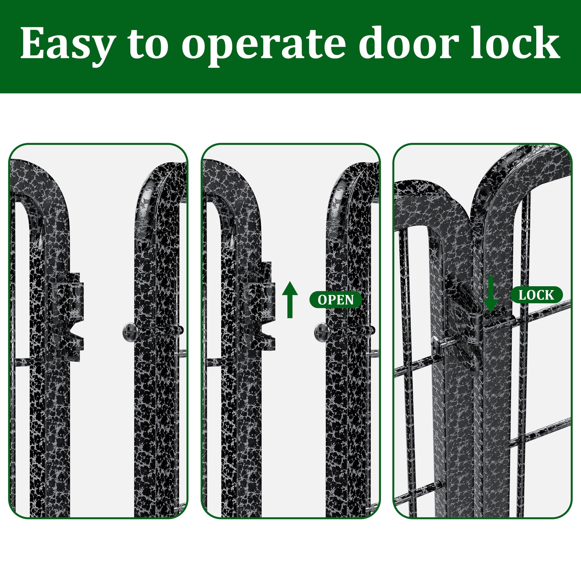 Dog Playpen Outdoor Extra Wide 16 Piece Panels Heavy Duty Dog Fence 40" Height Anti-Rust with Doors Portable for RV Camping Yard, Total 37FT, 111Sq.ft, Snowy Black