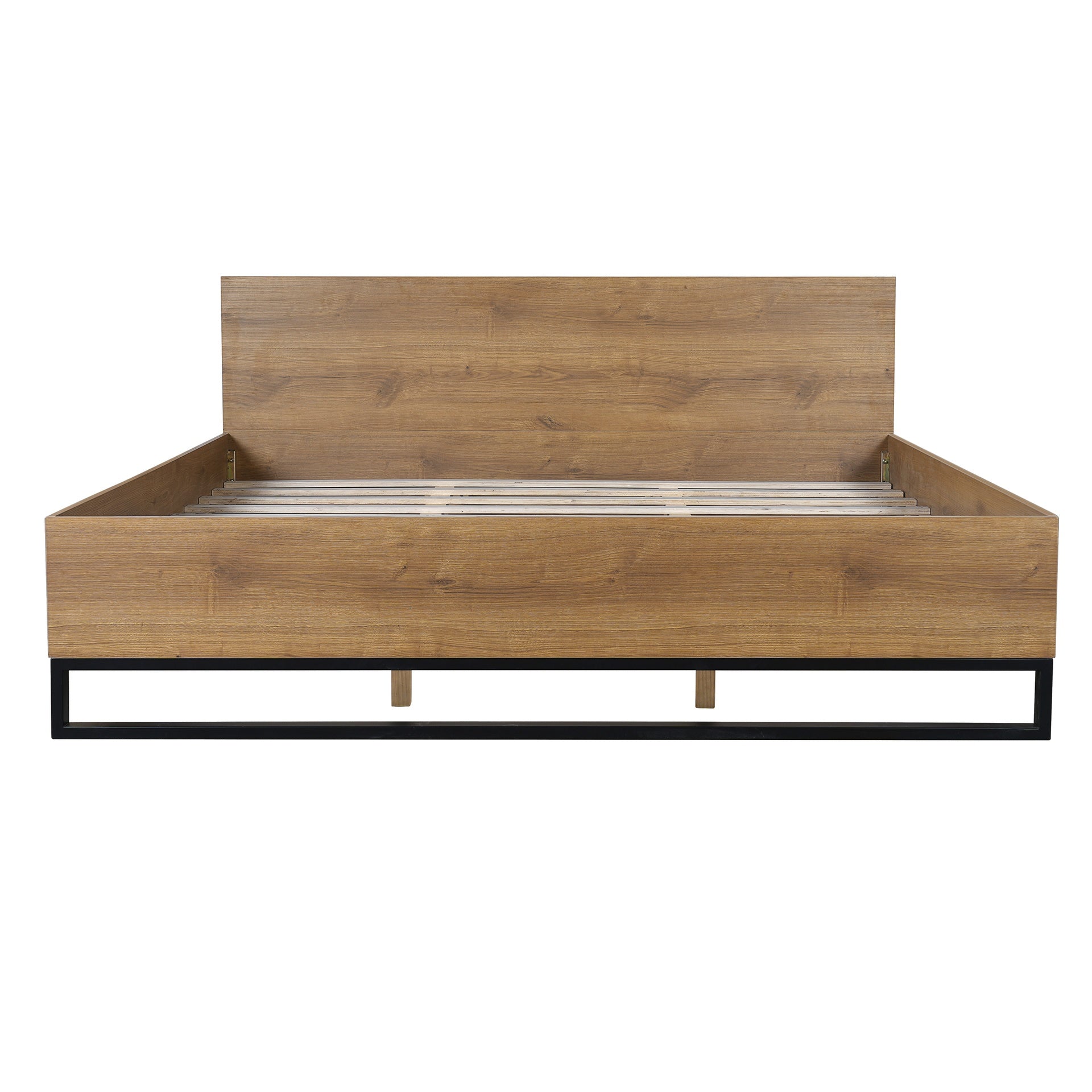 ENGINEERED WOOD  BED FRAME KING SIZE,NATURAL & BLACK COLOR