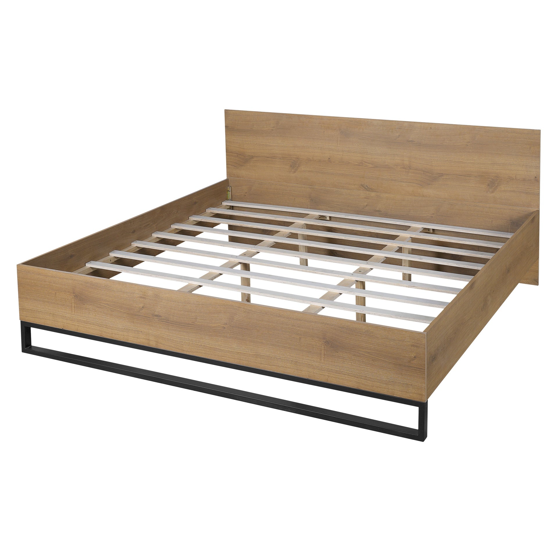 ENGINEERED WOOD  BED FRAME KING SIZE,NATURAL & BLACK COLOR
