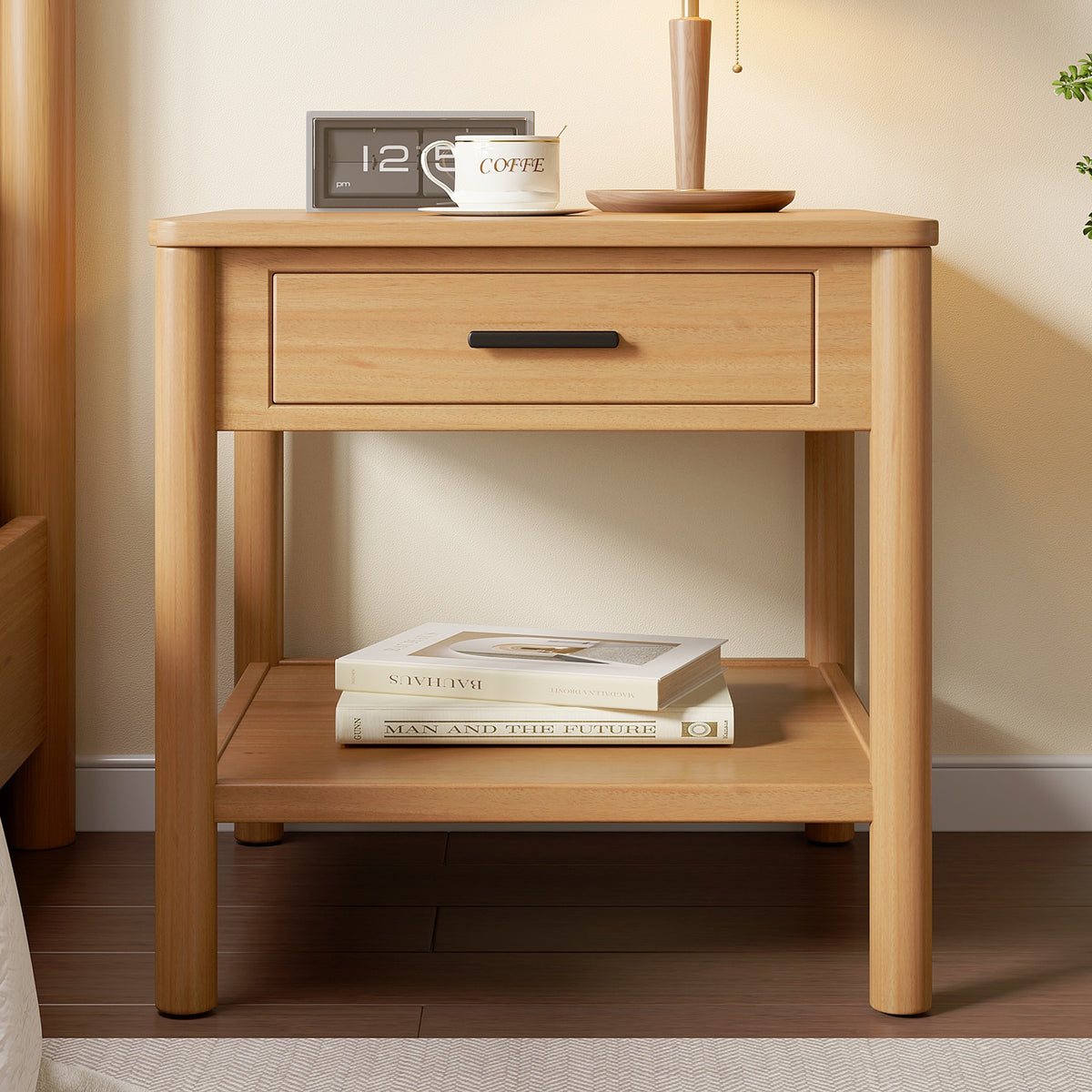END TABLE K/D WITH 1 DRAWER,NATURAL COLOR