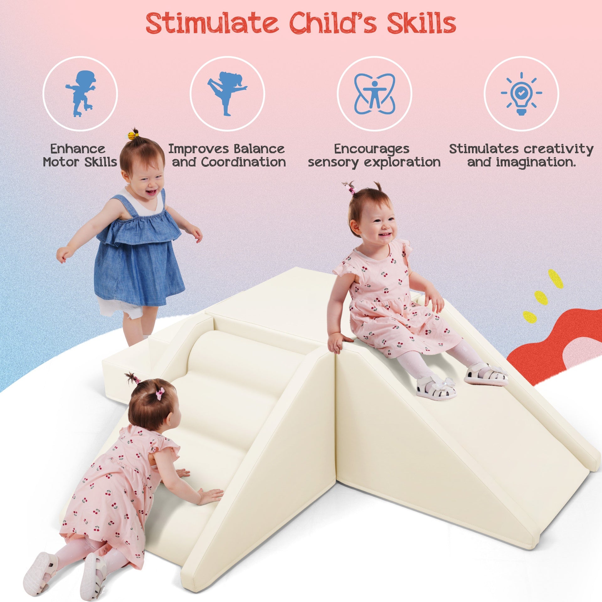 9-Piece Kids Climb & Crawl Soft Foam, Block Activity Play Set for Child, Toddler Toys Indoor, Baby Climbing Toys, Child Playtime Corner Climber Foam