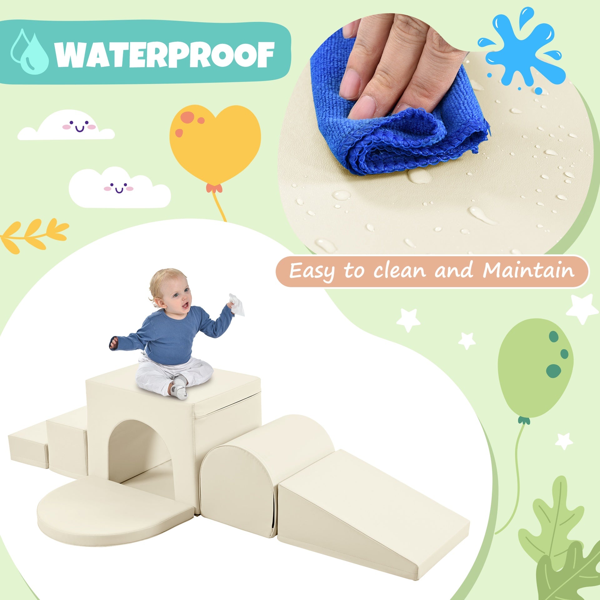Soft Climb and Crawl Foam Playset 7 in 1, Soft Play Equipment Climb and Crawl Playground for Toddlers, Kids Crawling and Climbing Indoor Active Play Structure