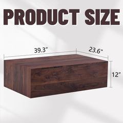 39.3*23.6*12 Inch Walnut Wood Grain MDF Coffee Table - Luxurious Design, Perfect Living Room Accent.Fashion texture design coffee table, suitable for various situations and scenes.W1151P231619