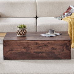 39.3*23.6*12 Inch Walnut Wood Grain MDF Coffee Table - Luxurious Design, Perfect Living Room Accent.Fashion texture design coffee table, suitable for various situations and scenes.W1151P231619