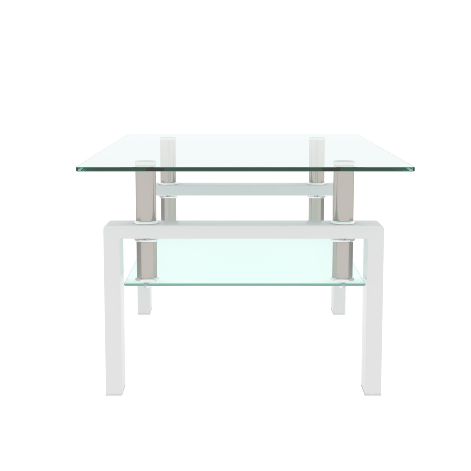 Rectangle Glass Coffee Table, Clear Coffee Table, Modern Side Center Tables for Living Room, Living Room Furniture (Old Sku:W24136821)