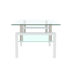 Rectangle Glass Coffee Table, Clear Coffee Table, Modern Side Center Tables for Living Room, Living Room Furniture (Old Sku:W24136821)