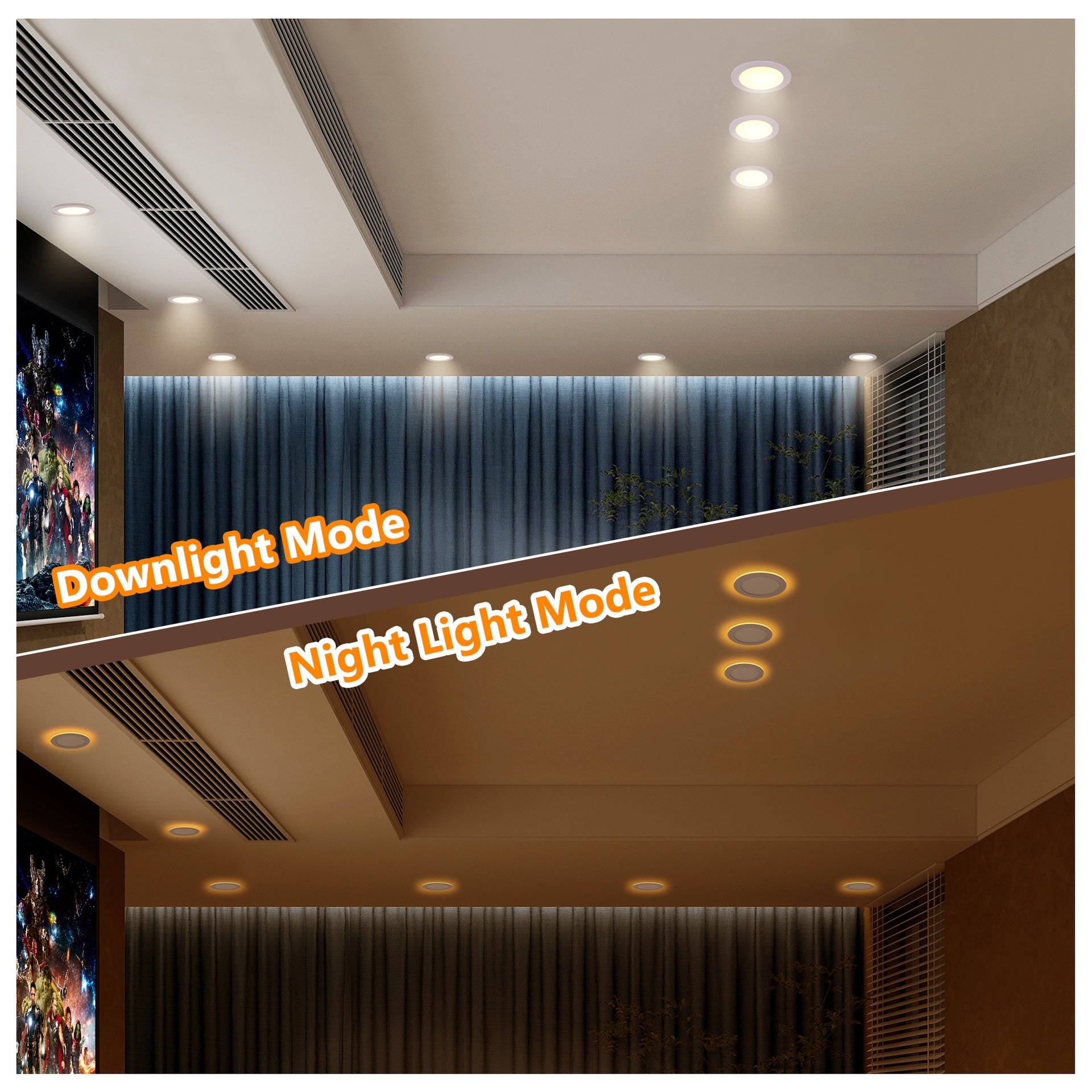 6 Pack 6 Inch White LED Recessed Light, Dimmable, 2700K-5000K 5CCT, 800LM High Brightness, 9W 120V, Ultra-Thin Canless Wafer Light