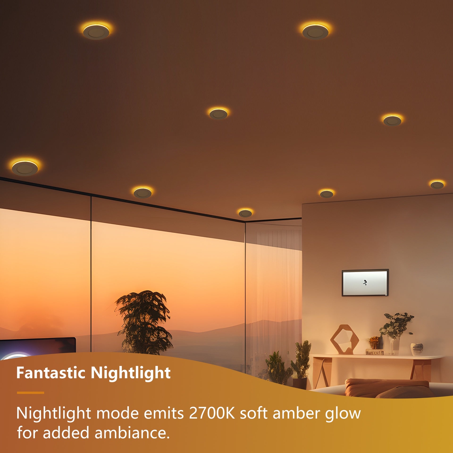 12 Pack White Recessed Lights 4 Inch with Night Light, Ultra Thin Wafer Downlight Pot Lighting, Dimmable & 5 Color Selectable, 9W