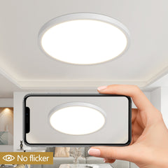 6PK 12 in. LED Flush Mount Ceiling Light Fixture - 2880 Lumens, 5 CCT 2700K/3500K/40000K/5000K/6500K, Round Color Selectable Panel Light, Dimmable, Suitable for Bathroom or Shower